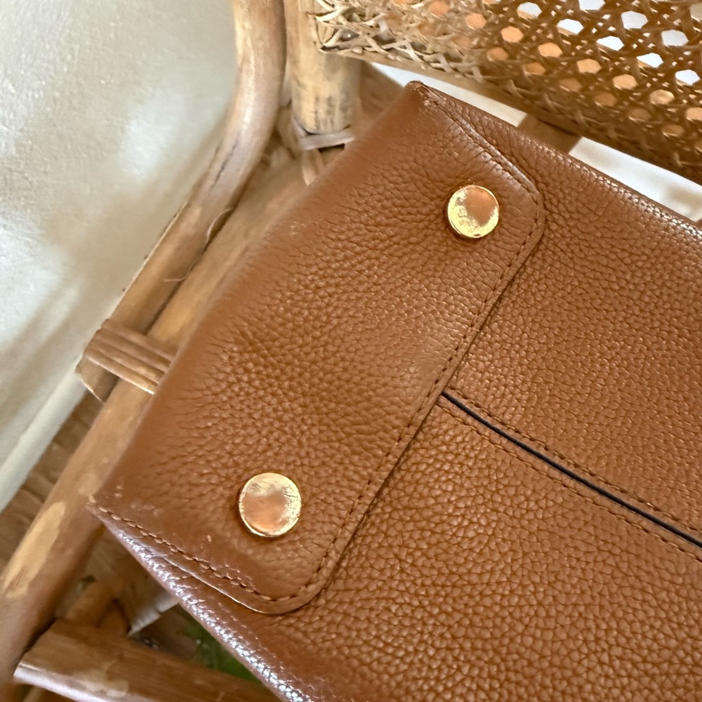 Michael Kors Cognac Brown Pebbled Leather Satchel - Picture 7 of 16